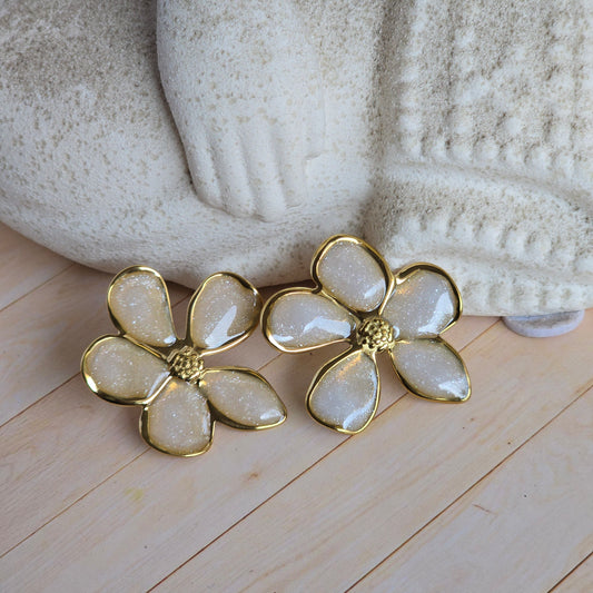 Arete Chuncky Flor brillante