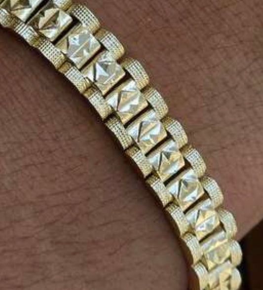 Pulso Rolex martillado delgado