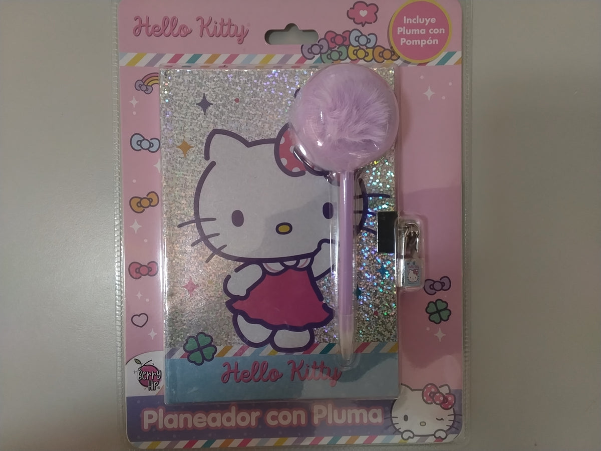 Planeador con pluma de hello kitty
