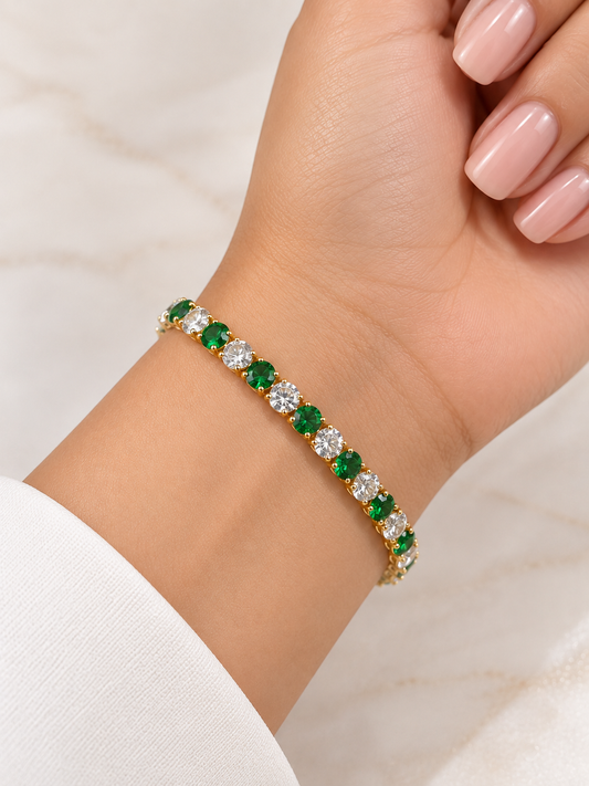 Pulsera Zirconias Verdes