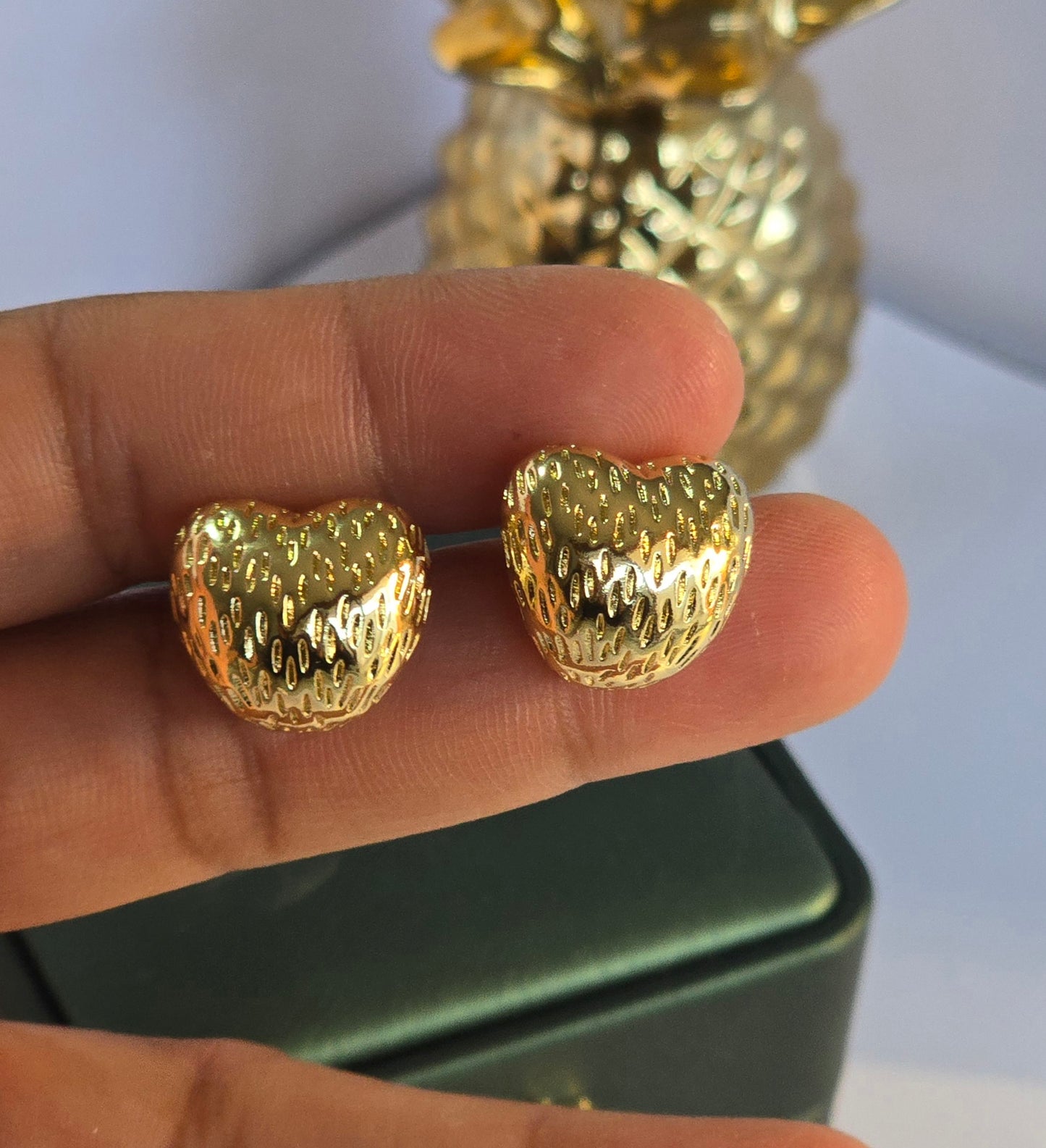 Arete chunky Corazon inflado