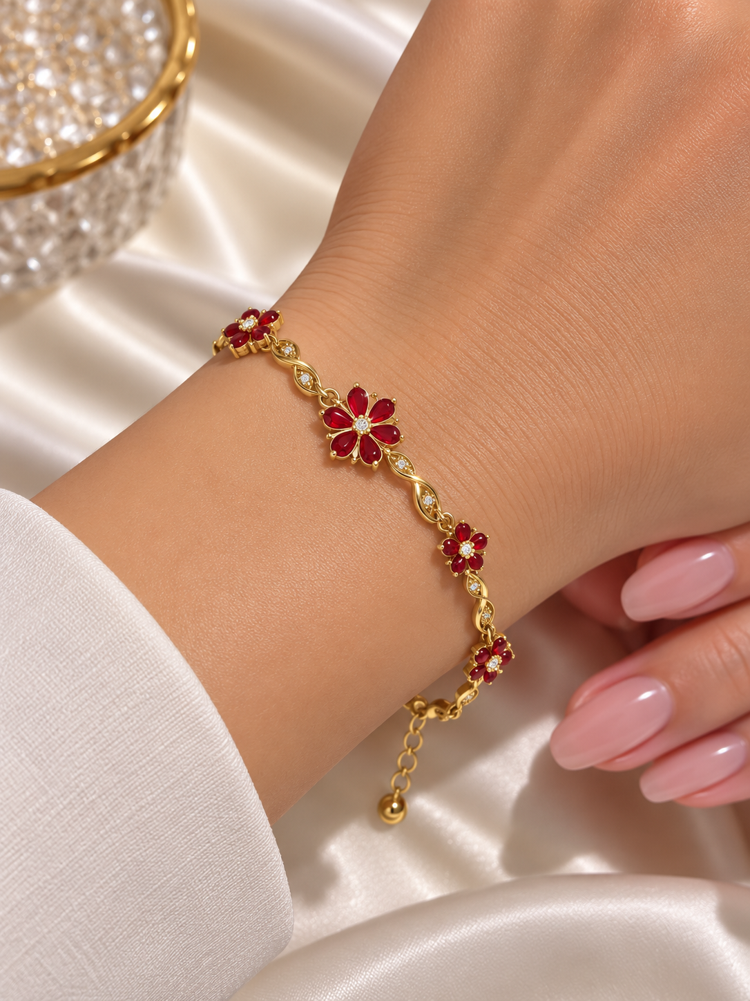 Pulsera Flor roja