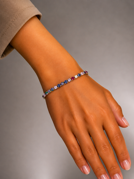 Pulsera zirconias colores CH