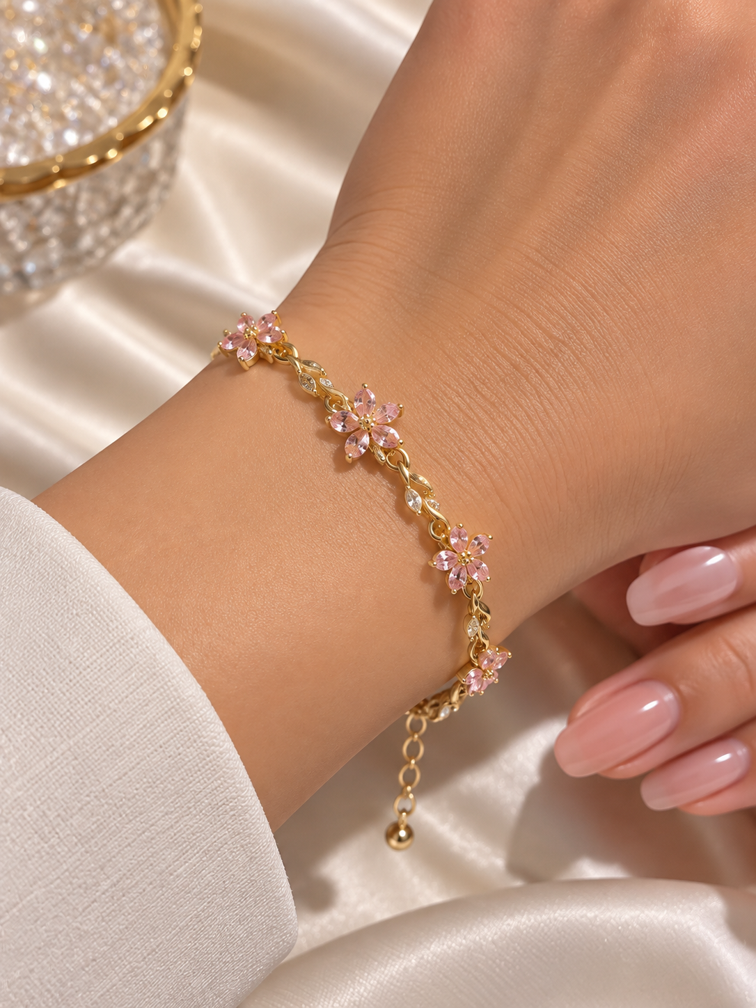 Pulsera Flor rosa