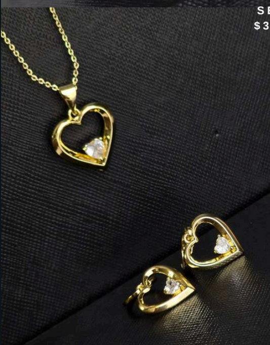 Set corazón diamante