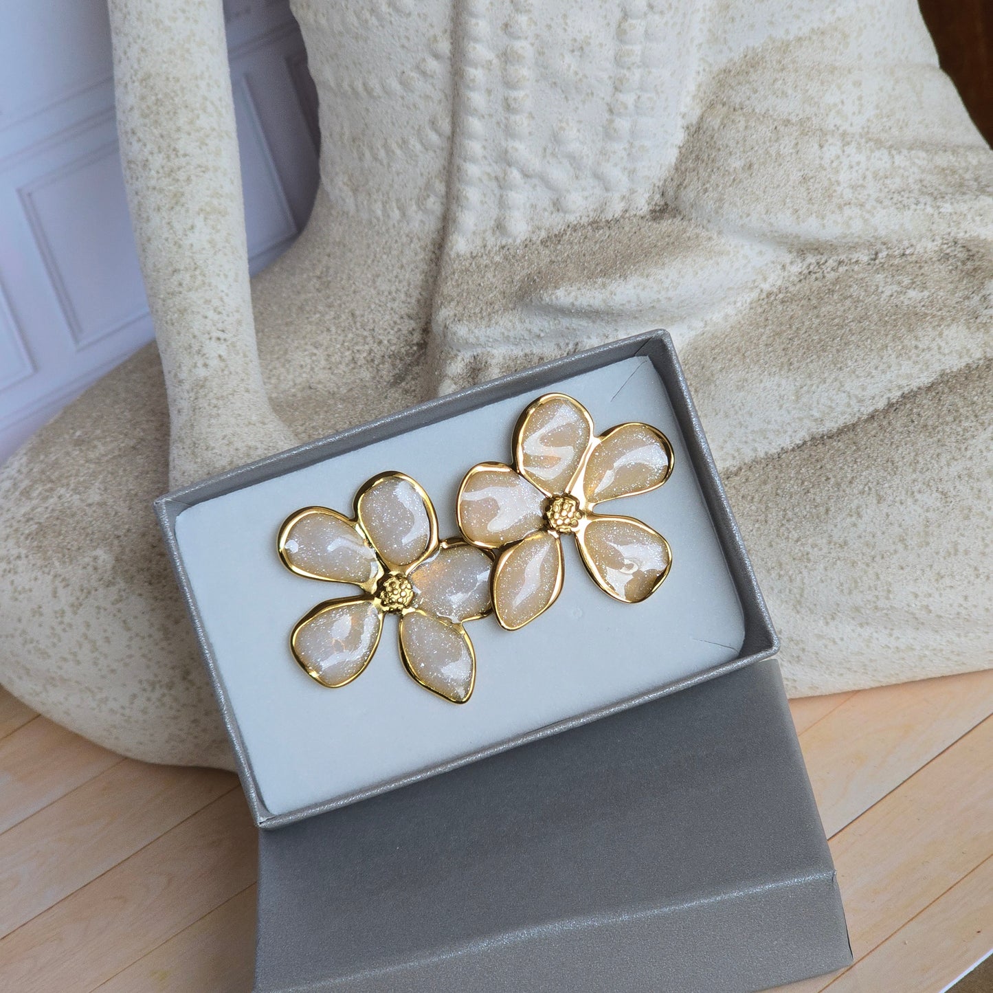 Arete Chuncky  Flor brillante