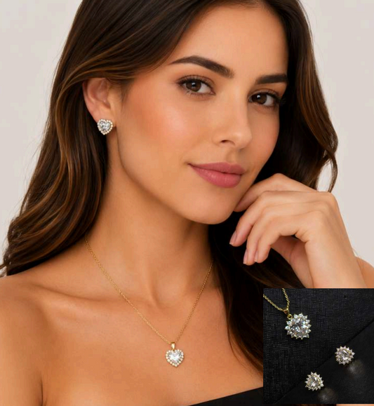 Set corazón diamantado