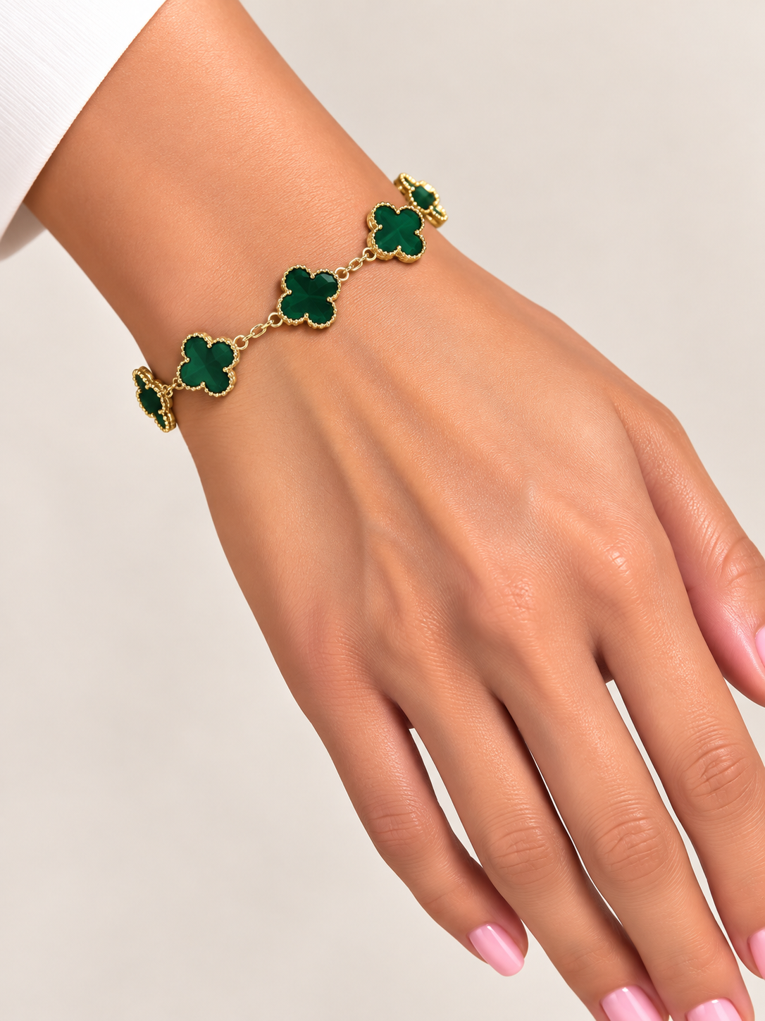 Pulsera Van Cleef verde lisa