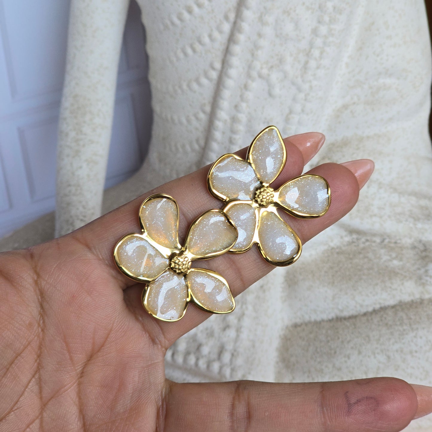 Arete Chuncky  Flor brillante