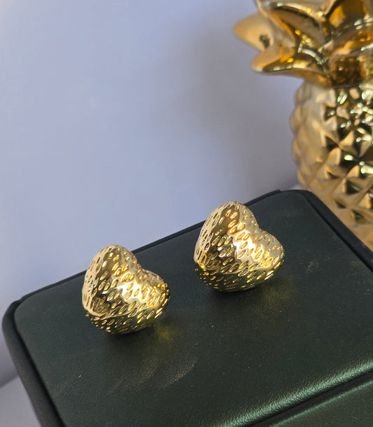 Arete chunky Corazon inflado