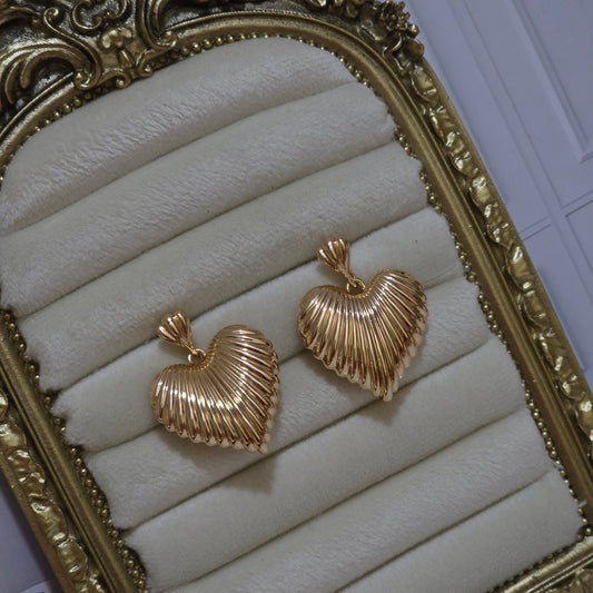 Arete Chunky corazón rayado 2.0