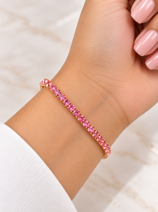 Pulsera Zirconias rosas