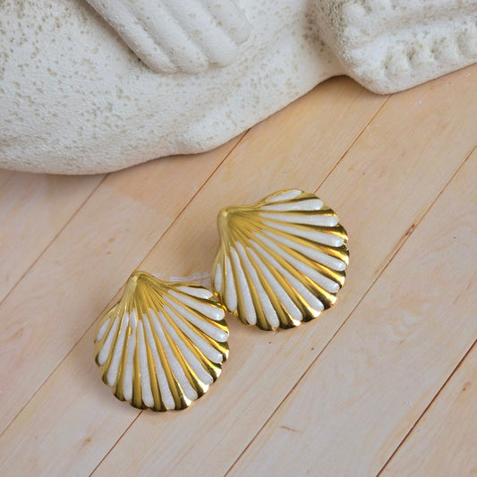 Arete Chunky Concha blanca